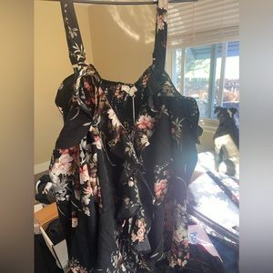 Floral cold shoulder top